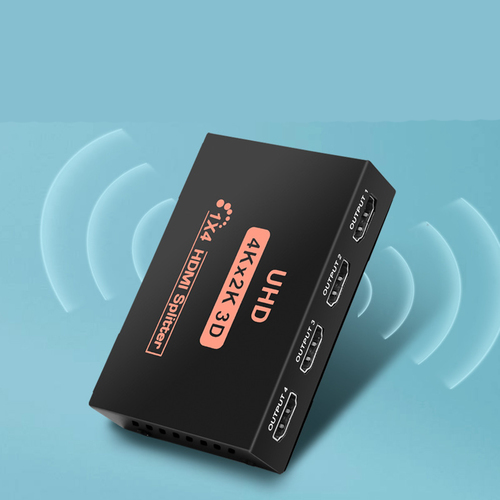 מפצל HDMI לארבע מסכים עם כבל חשמל