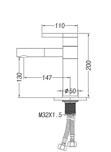 ברז לכיור אמבט גוון ניקל מוברש 5407CB סיון אופיר