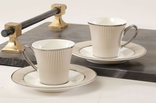 סט כוסות קפה 12 חלקים פורצלן בון צ'יינה