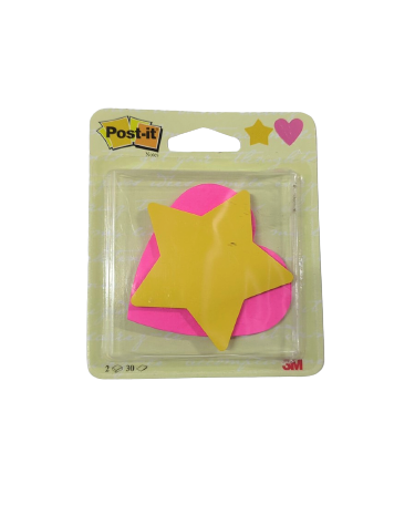 פתקיות POST-IT דביקות כוכב ולב (60 דף)