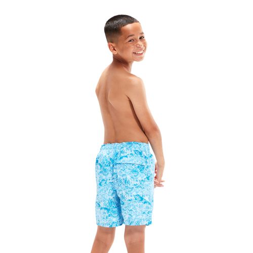 בגד ים מכנסון לבנים | Printed 15″ Swim Shorts Blue/White