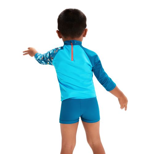 חולצת אנטי סאן לפעוטות | Boys Learn to Swim Allover Aquashort