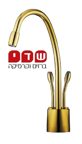 מערכת מים חמים-קרים עם ברז מבית Klearbar - צבע זהב מט - כולל הובלה והתקנה בבית הלקוח