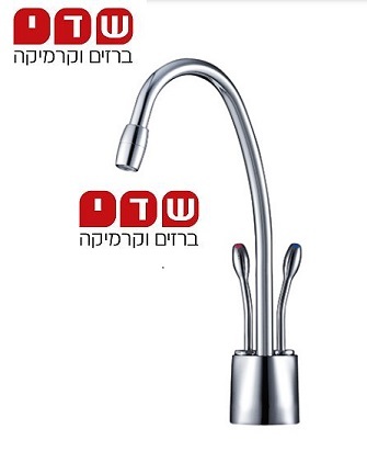 מערכת מים חמים-קרים עם ברז - צבע ניקל מט - כולל הובלה והתקנה בבית הלקוח