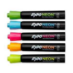 סט טושים מחיקים ללוח 5 צבעי נאון EXPO