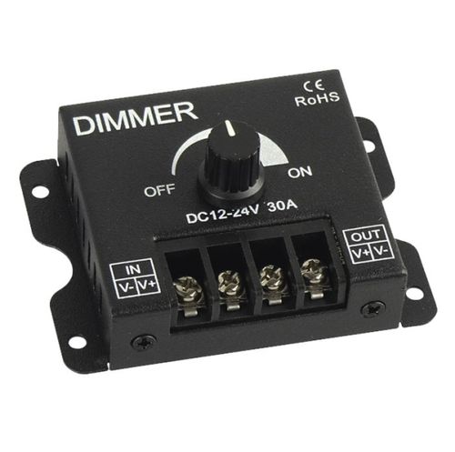 דימר עמעם סיבובי 12/24V 30A לפסי לדים עד 360W/720W יורולוקס 
