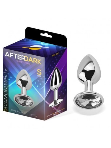 פלאג אנאלי ממתכת בגודל קטן Afterdark  - Diamond White