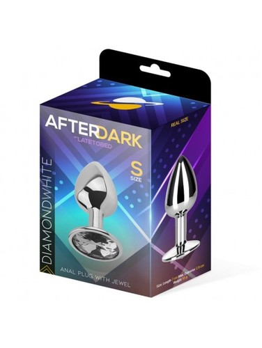 פלאג אנאלי ממתכת בגודל קטן Afterdark  - Diamond White