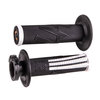 גריפים עם נעילה וידית מצערת שחור / לבן - ODI EMIG PRO V2 LOCK-ON GRIPS