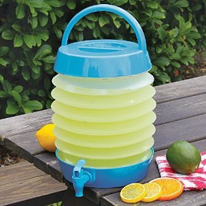 מיכל מים אקורדיון מתקפל עם ברז 5.5 ליטר Gallon - צבע לבן