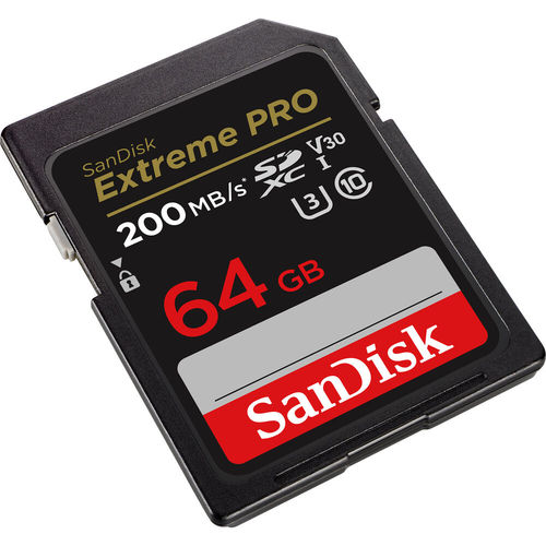 כרטיס זיכרון SanDisk 64GB Extreme PRO UHS-I SDXC 200MB