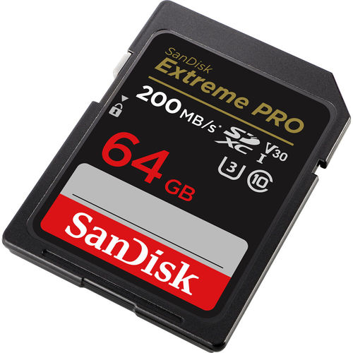 כרטיס זיכרון SanDisk 64GB Extreme PRO UHS-I SDXC 200MB