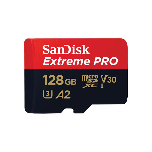 SanDisk Extreme PRO 128GB microSDXC UHS-I A2 Card with Adapter