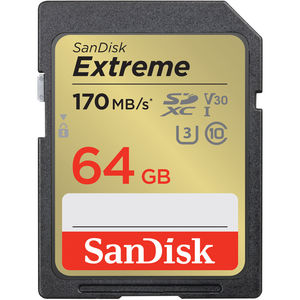כרטיס זיכרון SanDisk 64GB Extreme UHS-I SDXC