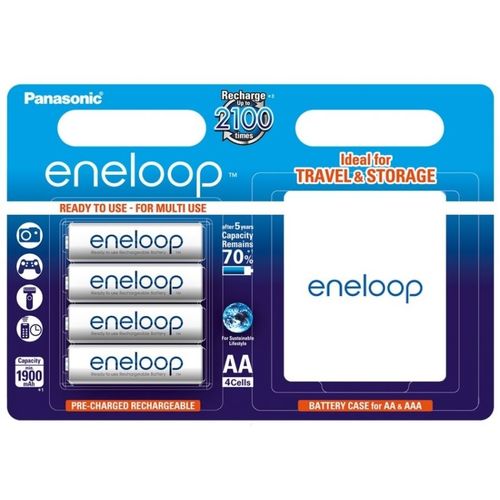 רבעיית סוללות פנסוניק עם כיסוי Panasonic BK-3MCCEC4BE Eneloop AA