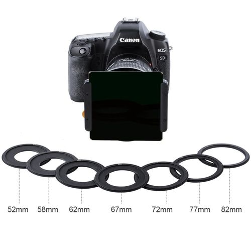 תופסן לפילטרים מרובעים - K&F Concept 100mm Square Filter Holder Kit with 8pcs Adapter Rings