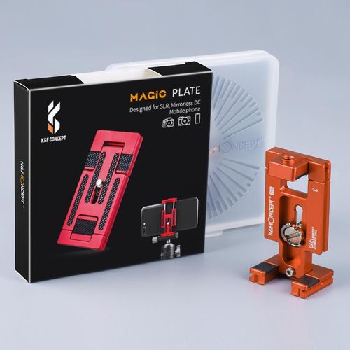 פלטת שחרור מהיר ומתאם לסמרטפון - K&F Concept Arca Swiss Quick Release Magic Plate ORANGE