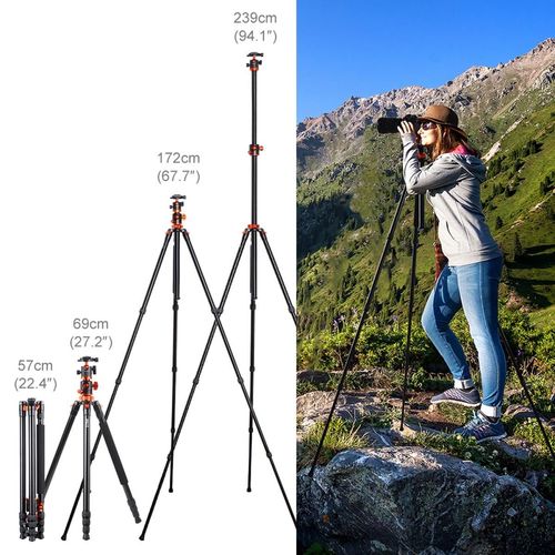 חצובת אלומיניום - K&F Concept KF09.086 Tripod Kit With Ball Head SA254T1