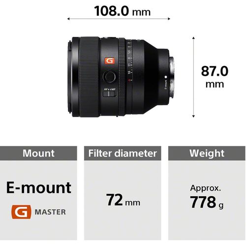 עדשה Sony FE 50mm f/1.2 GM