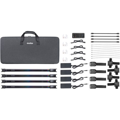 ערכת 4 מקלות אור ושלט Godox TL60 RGB Tube Light