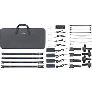 ערכת 4 מקלות אור ושלט Godox TL60 RGB Tube Light