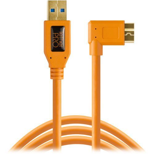 כבל Tether Tools USB 3.0 Type-A Male to Micro-USB Right-Angle Male Cable
