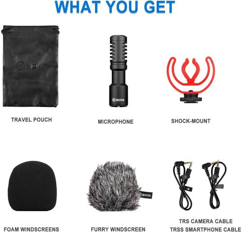 מיקרופון BOYA BY-MM1+ Ultracompact SuperCardioid Shotgun