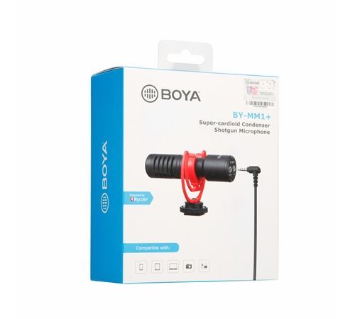מיקרופון BOYA BY-MM1+ Ultracompact SuperCardioid Shotgun