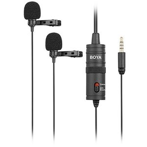 מיקרופון דש כפול BOYA BY-M1DM Dual Omnidirectional Lavalier