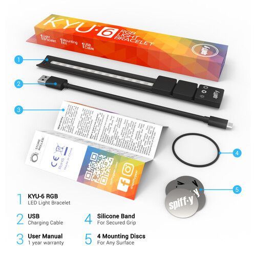  צמיד תאורה Spiffy Gear Kyu-6 RGB Led Light