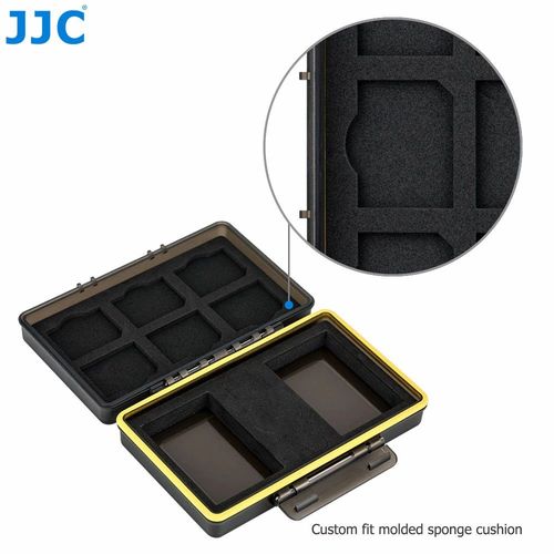 קייס קשיח לכרטיסי זכרון + סוללות - JJC Memory Card Case - 3xXQD/CFexpress + 2xBattery