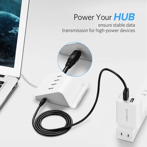 מתאם כבל חשמל USB לחיבור 5V DC רצוף Ugreen USB to DC 3.5mm Power Cable