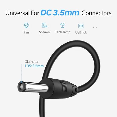 מתאם כבל חשמל USB לחיבור 5V DC רצוף Ugreen USB to DC 3.5mm Power Cable