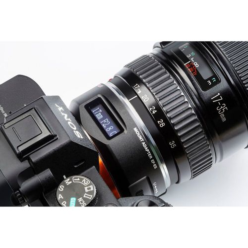 מתאם Viltrox EF-E5 Mark V OLED Canon EF lens to Sony E/FE Body