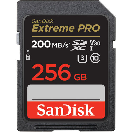 כרטיס זיכרון SanDisk 256GB Extreme PRO UHS-I SDXC 200MB/s