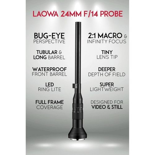 עדשת לאווה - Venus Optics Laowa 24mm f/14 Probe Lens for Sony E