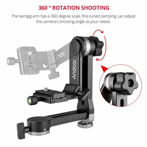 ראש גימבל לחצובה Heavy Duty 360° Panoramic Gimbal Tripod Head