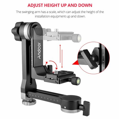 ראש גימבל לחצובה Heavy Duty 360° Panoramic Gimbal Tripod Head