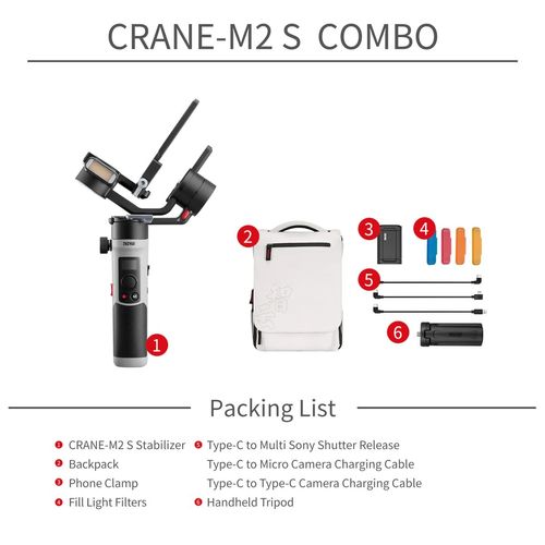 מייצב למצלמה Zhiyun-Tech CRANE M2 S Combo Kit