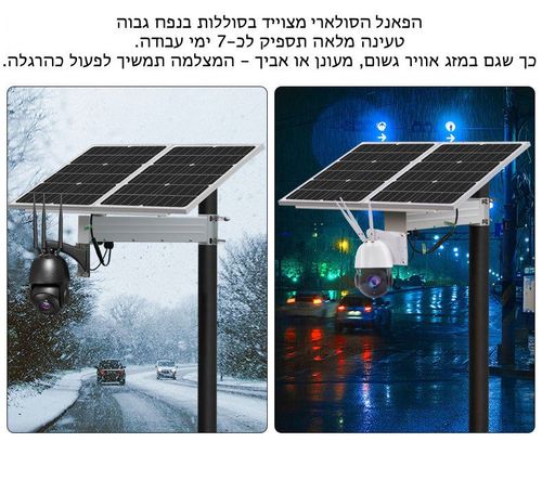 מצלמת אבטחה סולארית מקצועית 8MP 20X Zoom | Auto Tracking