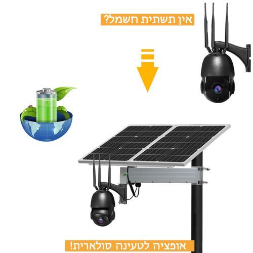 מצלמת אבטחה סולארית מקצועית 8MP 20X Zoom | Auto Tracking