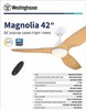 ‏מאוורר תקרה Magnolia 42'' CCT 73168 עם שלט Westinghouse