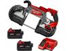 מסור סרט נטען בראשלס 18V כולל סוללות 5AH דגם Milwaukee M18 CBS125 FUEL 