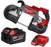 מסור סרט נטען בראשלס 18V כולל סוללות 5AH דגם Milwaukee M18 CBS125 FUEL 