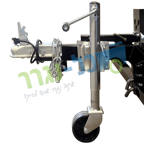 רגלית גלגל כפול מתהפכת + ידית גיר צד לעומס 450 ק