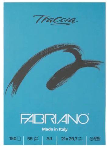 בלוק נייר  FABRIANO Traccia A4, עובי 55 גר, 150 דפים