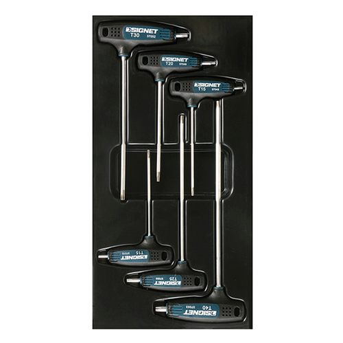 מגש סט ידיות TORX T עם חור 6 יחידות דגם 55501 מבית SIGNET