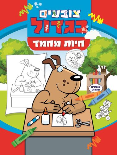 צובעים בגדול! חוברת צביעה XL גדולה 12 דפים - חיות מחמד