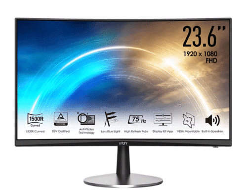 מסך MSI CURVED HDMI DSUB 1MM GAMING 23.6 75HZ MP242C