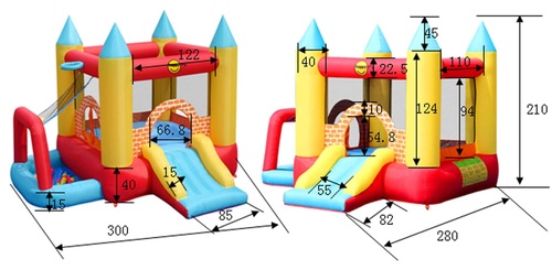 מתקן מתנפח לילדים קפיצה טירה כולל 4 תחנות דגם 9114